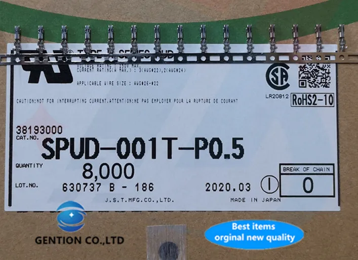 8000Pcs  SPUD-001T-P0.5 22-26AWG Terminal wire gauge   in stock  100% new and original