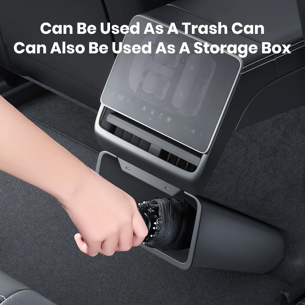 YZ For Tesla Rear Seat Trash Can For Tesla 2024 Highland Model 3 Rear Interior Storage Box Magnetic garbage bin Car Accessories