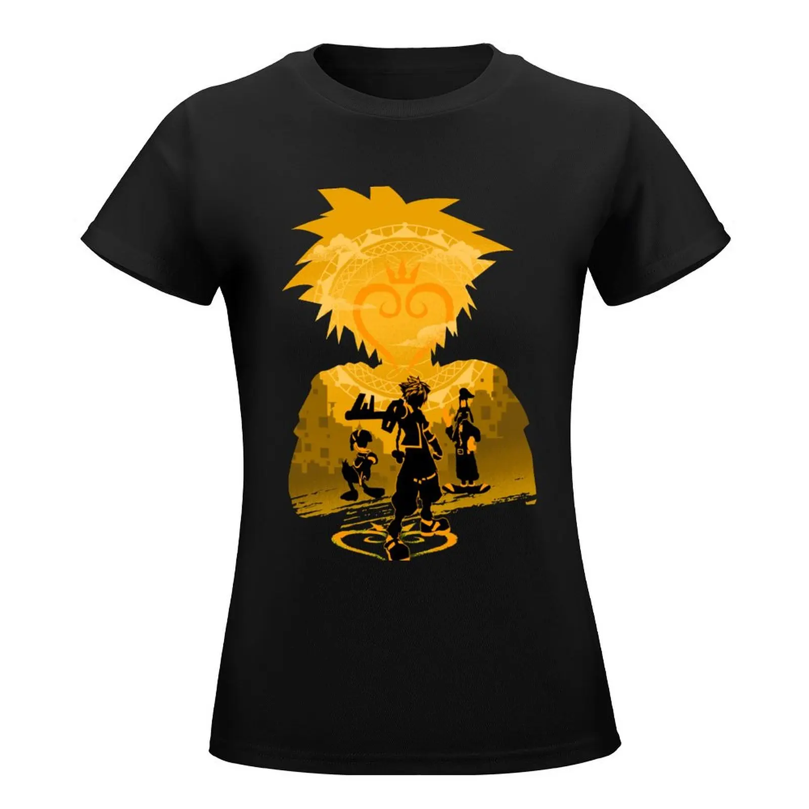 Keyblade Sora Silhouette T-Shirt korean fashion Aesthetic clothing Woman T-shirts