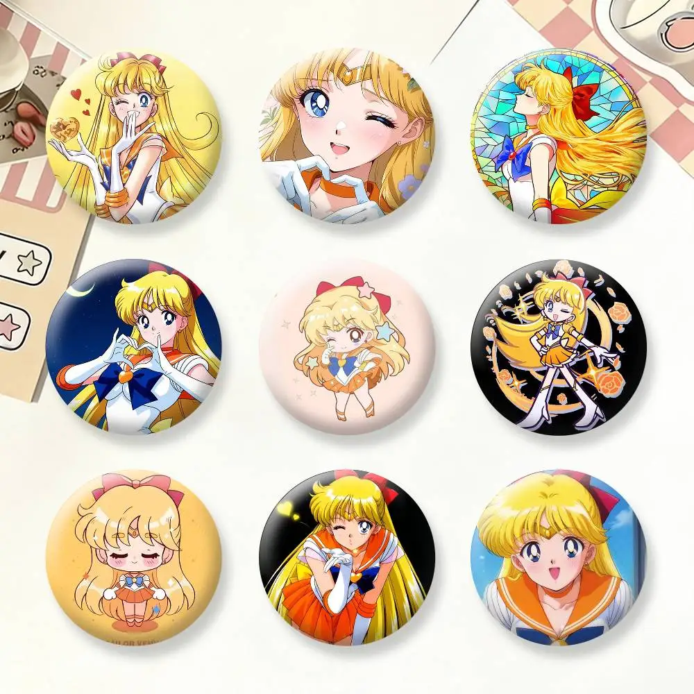 

Minako Aino Sailor Venus Badges Creative Tinplate Button PinsBrooch Badge Clothes Backpack