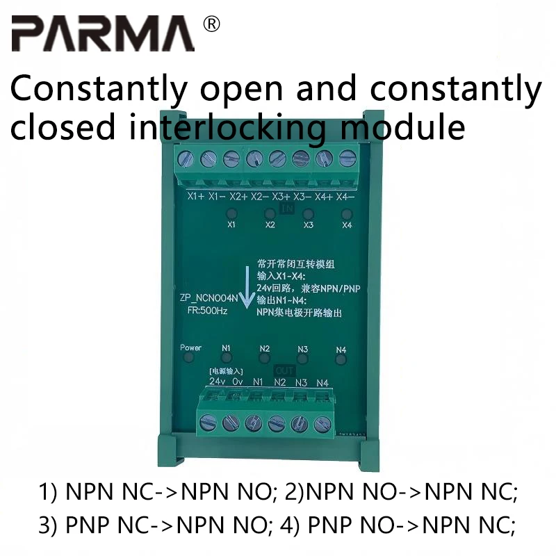 NPN PNP collector open circuit normally open normally closed interchangeable module normally open to normally closed NC to NO