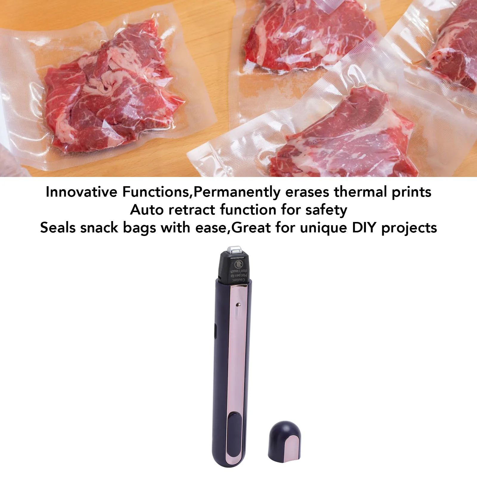 

Mini Heat Press Pen Portable Multipurpose Mini Heat Transfer Machine Food Bag Heat Sealer Quick Heating 500mAh for T Shirts Hats