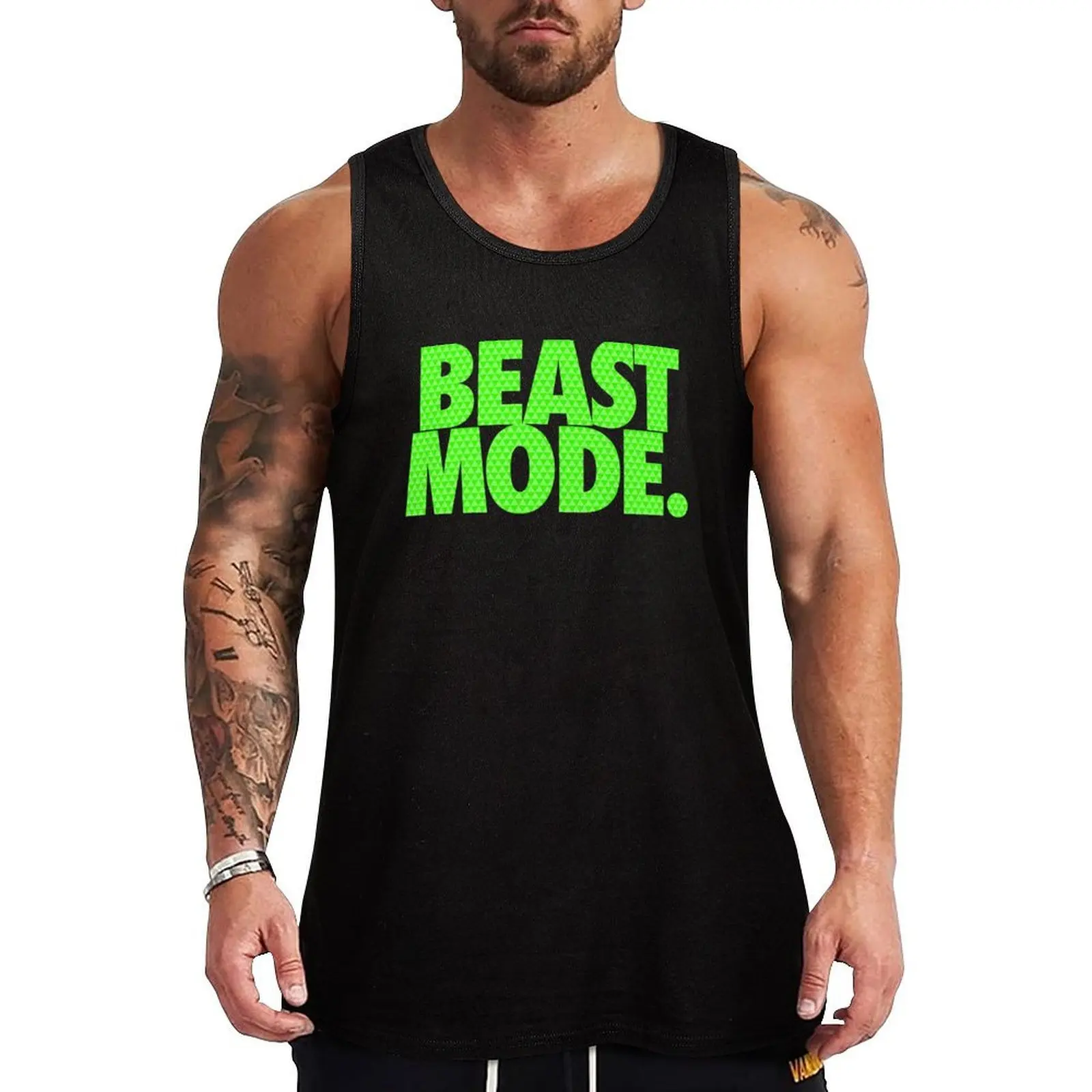 BEAST MODE. - Electric Green Tank Top Basic Tank Top Soft Breathable Casual Daily Wear