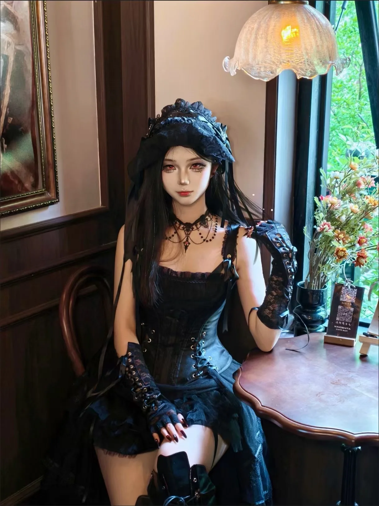 Gothic Dark Angel Subculture Nun's Veil Headband - Halloween Lolita Hairpiece