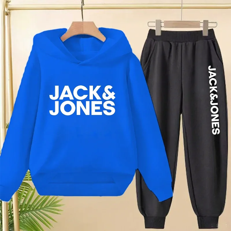 Solid Hoodie Jogger Tracksuit Front Decor Print Elastic Sweatpants Soft Breathable All Match Men Daily Fitness Set view 6