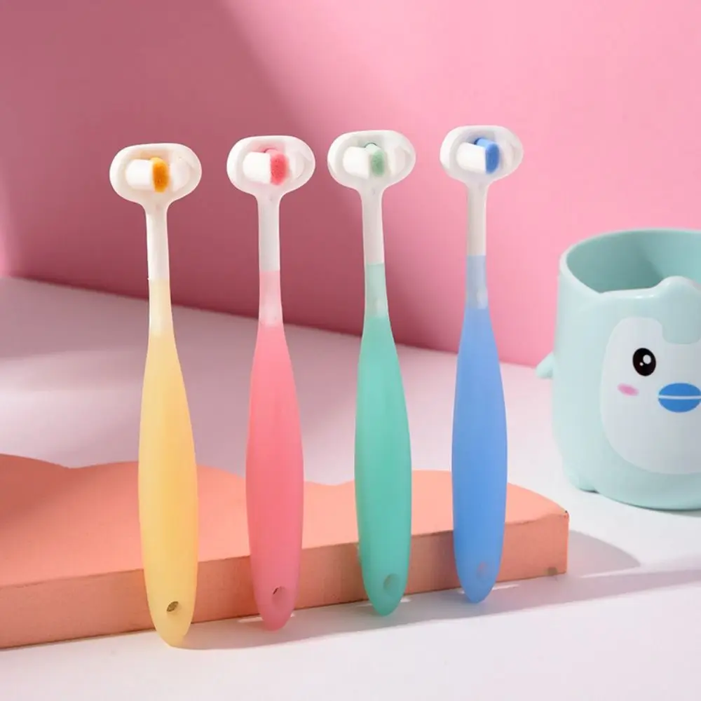 Candy Color Three Sided Toothbrush 360 Degree Ultra Fine Children Toothbrush Teeth Clean Soft Bristle Oral Care Brush Travel