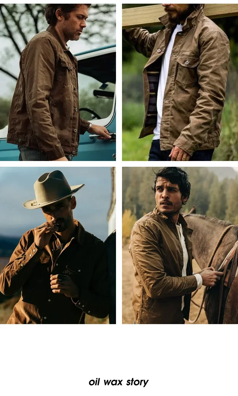 Maden Amekaji Retro Male Oil Waxed Jacket Canvas Cotton Khaki Military Uniform Light Casual Work Safari Style Coats Man Clothing 13 S531cbf7e482b45cbb14aa5353ccacb81d