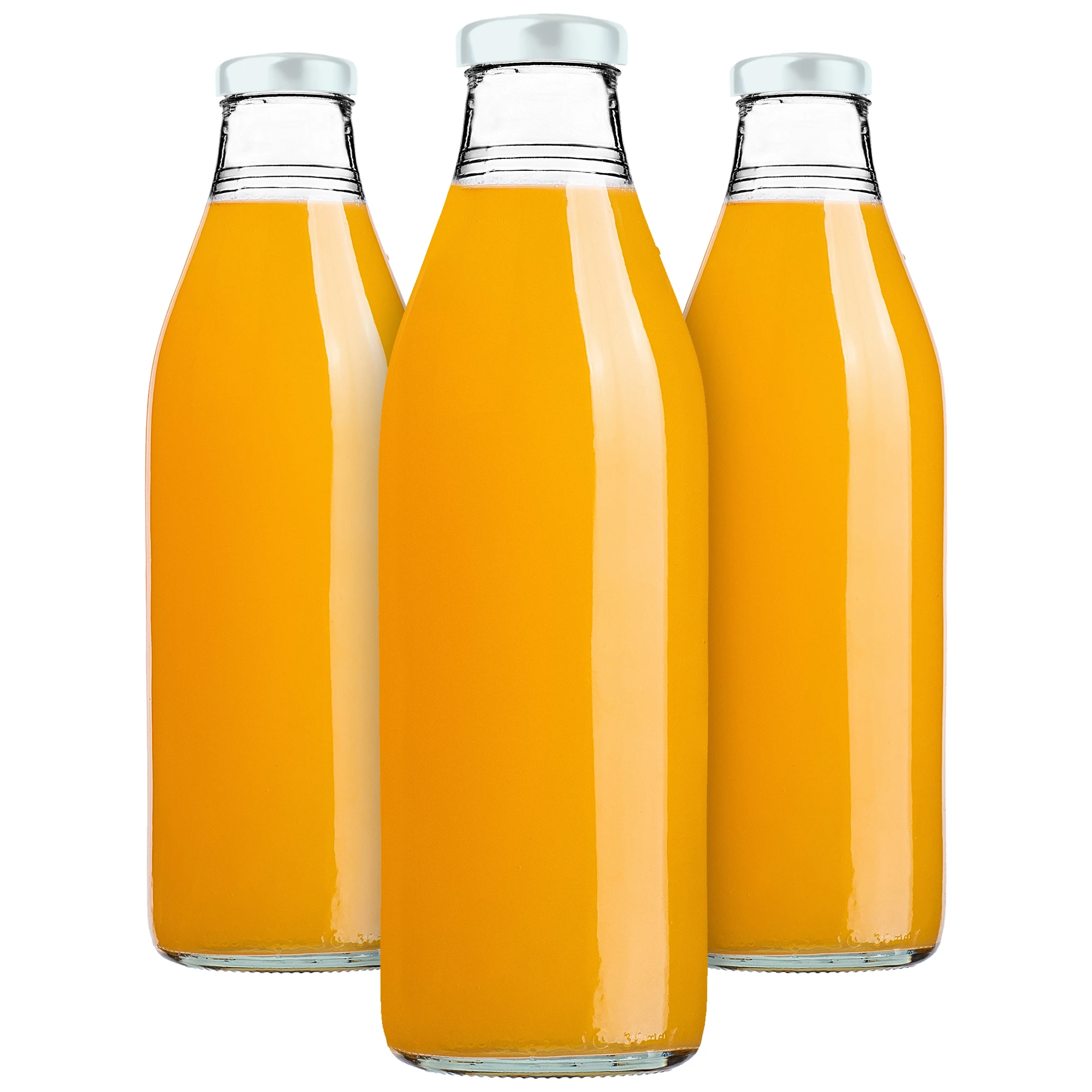 KADAX 1L glazen sapfles met witte schroefdop 3 stuks