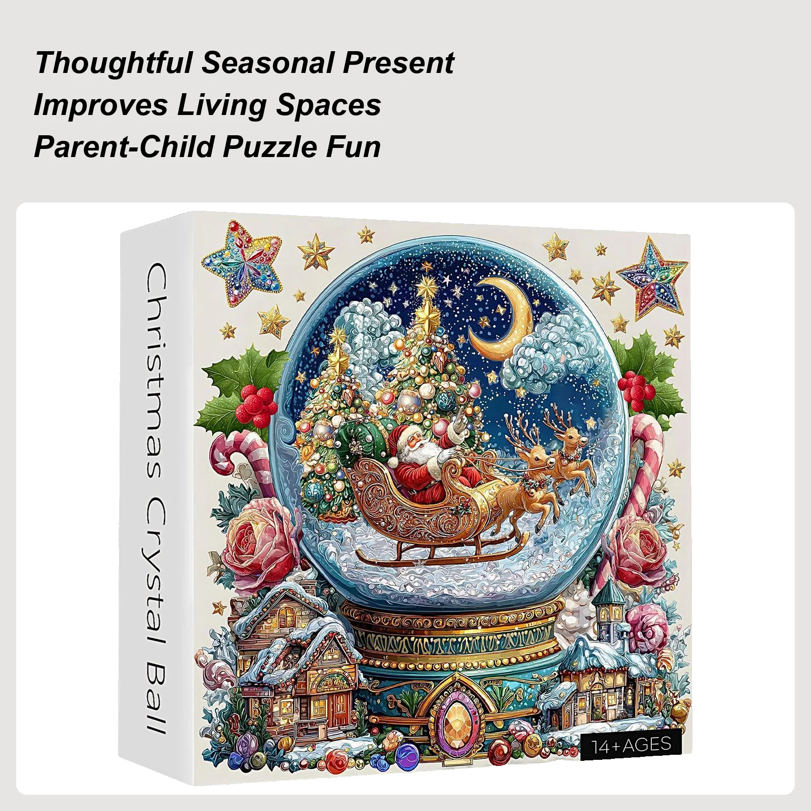 

Christmas Snow Globe Puzzle Christmas Winter Scene Challenging Puzzles Colorful Holiday Family Gathering Activities For Living