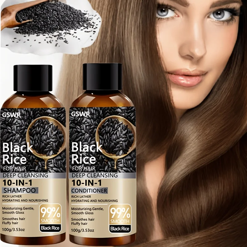GSWP Black Rice Moisturizing Shampoo Conditioner Set,Can Gently Care For and Deeply Nourish the Hair, Making the Hair Fresh.20