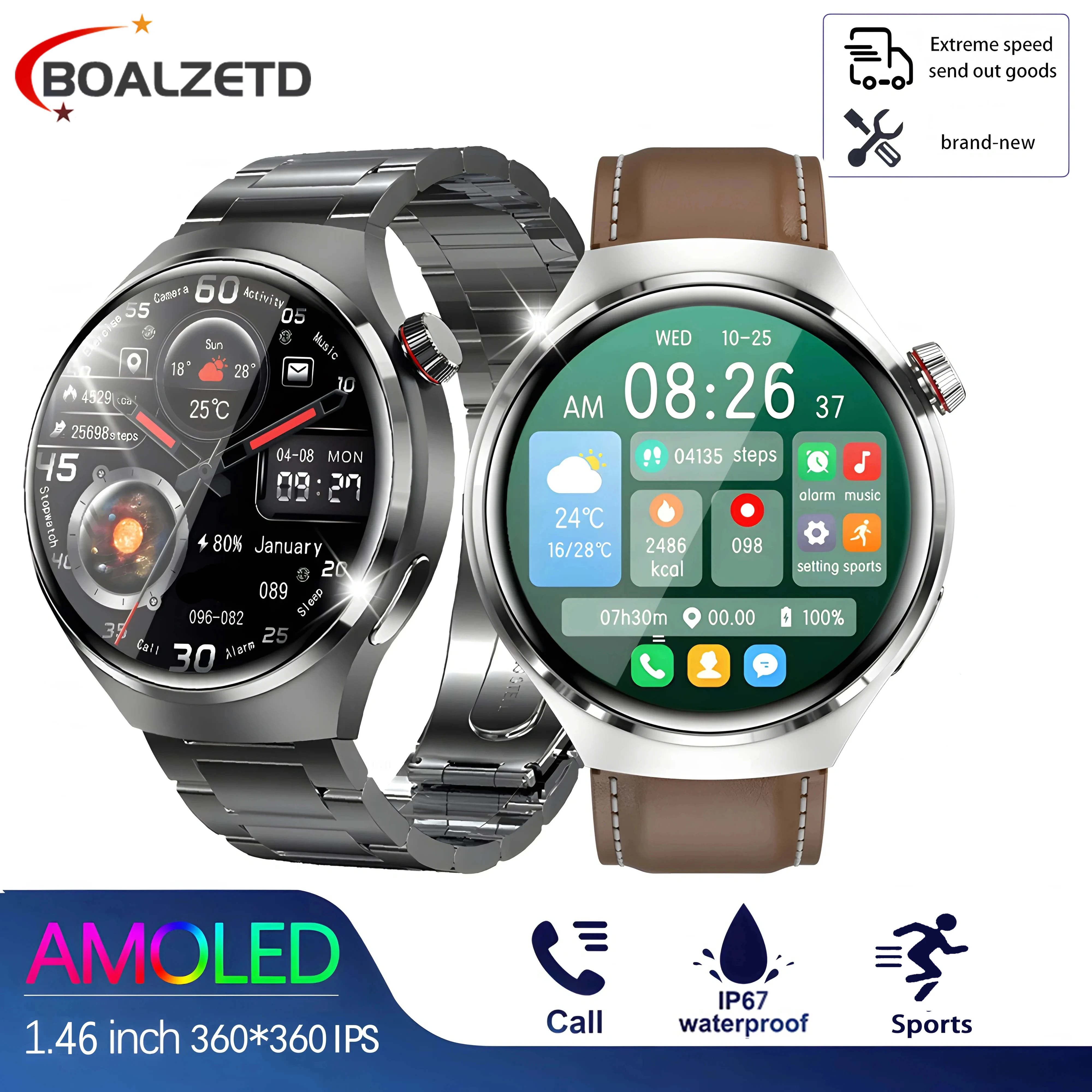 Jam Tangan Pintar S10 PRO Baru 2025 Layar HD 366*366 Panggilan Bluetooth Detak Jantung NFC GPS Kompas Pelacak SmartWatch Pria Wanita Original