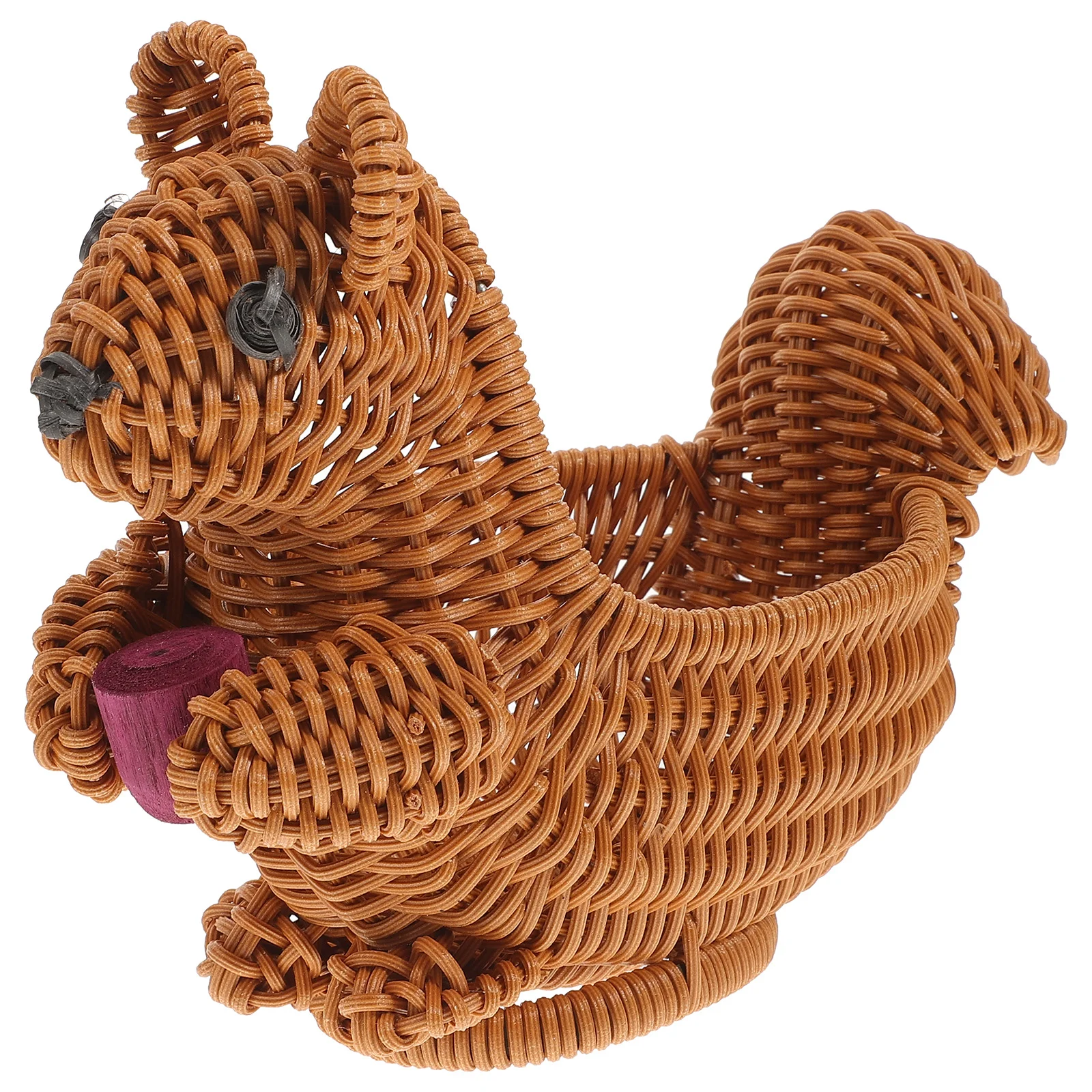 Squirrel Storage Basket Nautral Seagrass Baskets Rattan Bread Serving Wicker Plastic Display Simulation Snack Container Laundry