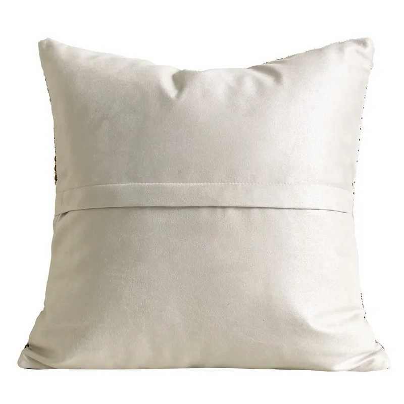 Luxury Hand Woven Cushion Cover Orange White Grey Patchwork PU Leather 45x45CM Pillow Cases For Home Hotel Bed Living Room Sofa
