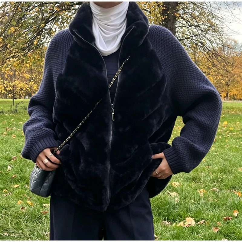 Vintage-Mantel mit Kunstpelzkragen und Schnürung, abgeschnittener Mantel, Gürtel-Taillenjacke, weiblich, 2025, warme Herbst-Winter-Outer, High-Street-Outfit – Detail 23