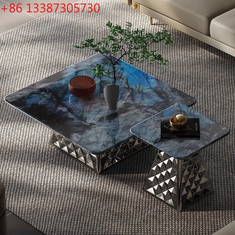 

Мебель ручной работы класса люкс: квадратный журнальный столик из микрокристаллического камня для дома, журнальный столик для гостиной.