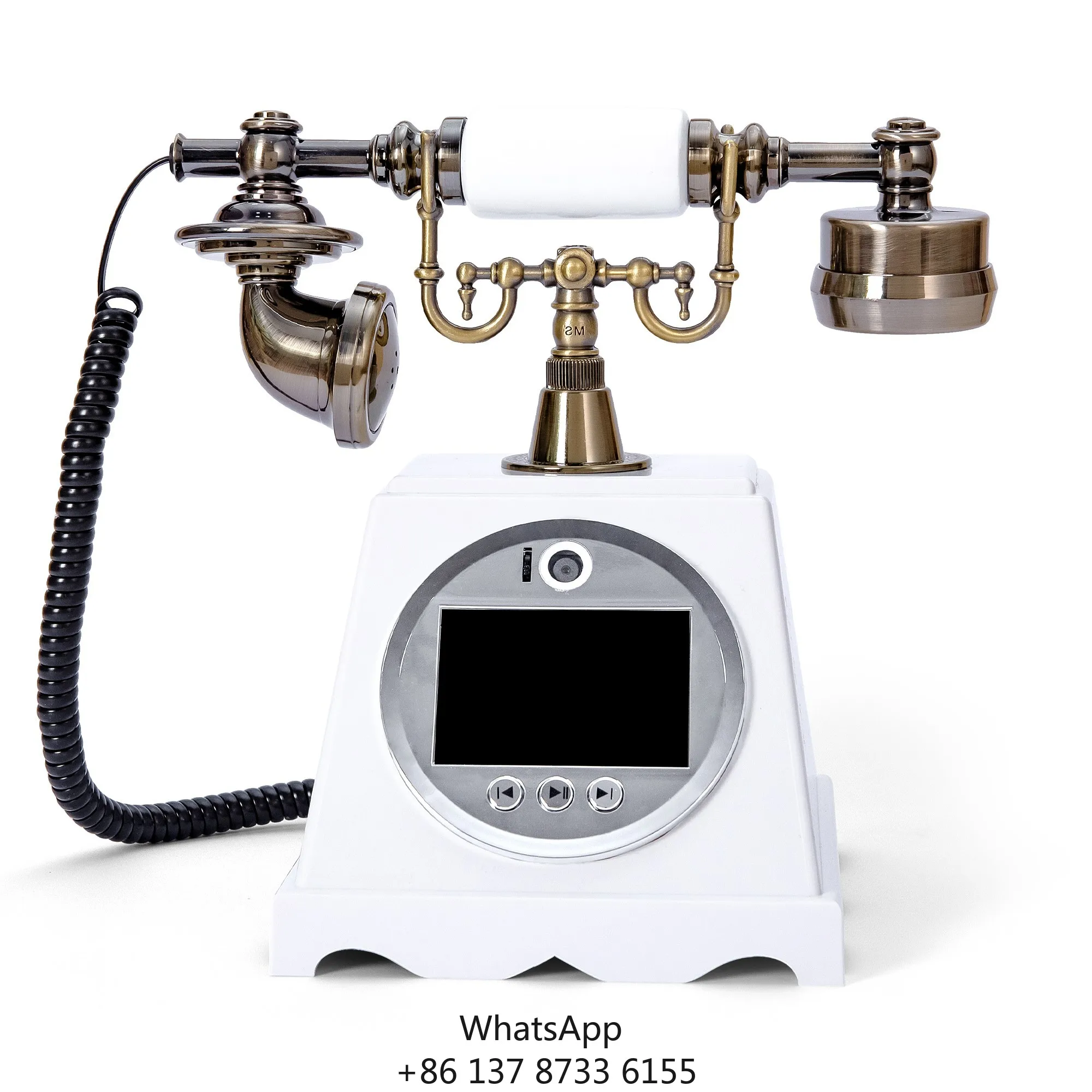 

Vintage Antique 32GB HD 1080P Video Guest Book Phone ,Audio Message For Weddings & Birthday Parties