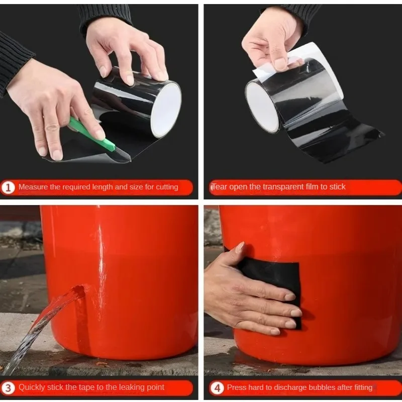 150cm Super Strong Waterproof Tape for Pipes Patch Holes & Crack Butyl Sticker Strong Glue Barrier Fast Repair Stop Leakage Tool