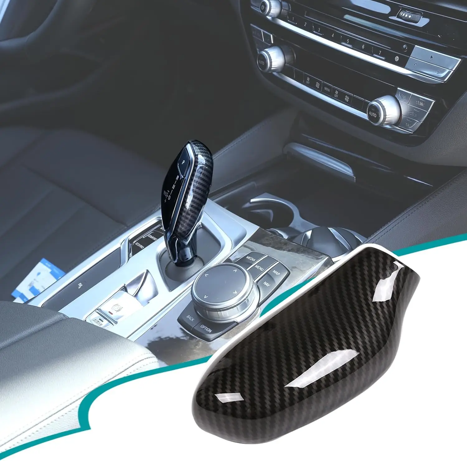 

Car Gear Shift Knob Head Back Cover Trim Carbon Fiber For BMW 5 7 Series 6 GT X3 X4 G30 G38 G11 G12 G01 G08 G02 2018-2022