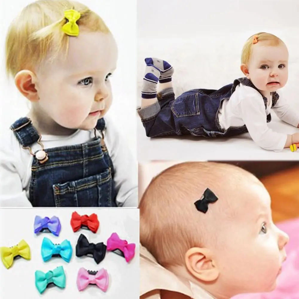 

10PCS Kids Girl's Fashion Infant Newborn Mini Hair Clip Bow Headwear Baby Hairpin