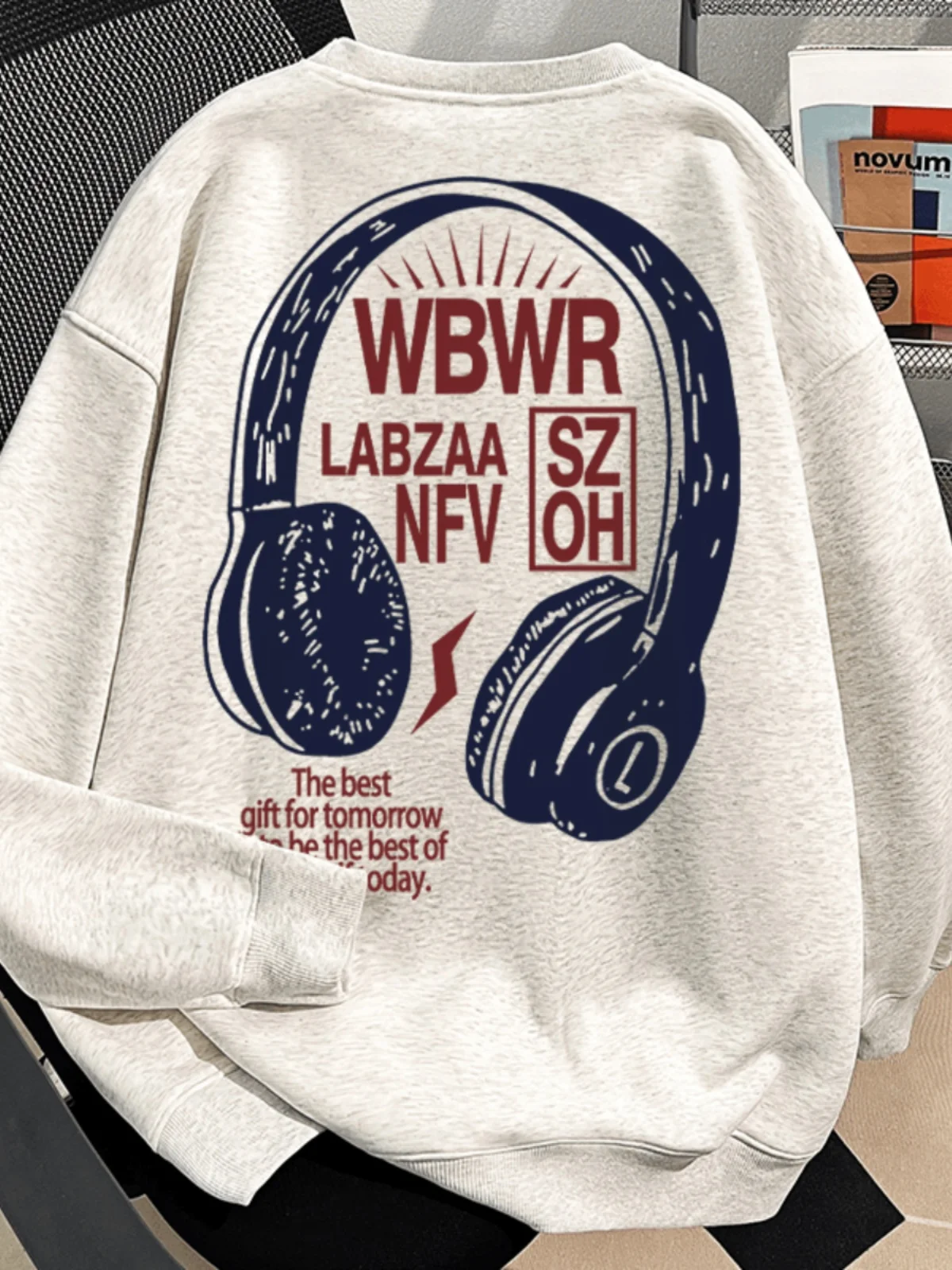 

Оверсайз худи с круглым вырезом и флисовой подкладкой, повседневная верхняя одежда для весны, осени и зимы, уличный стиль, с длинными рукавами, толстовка