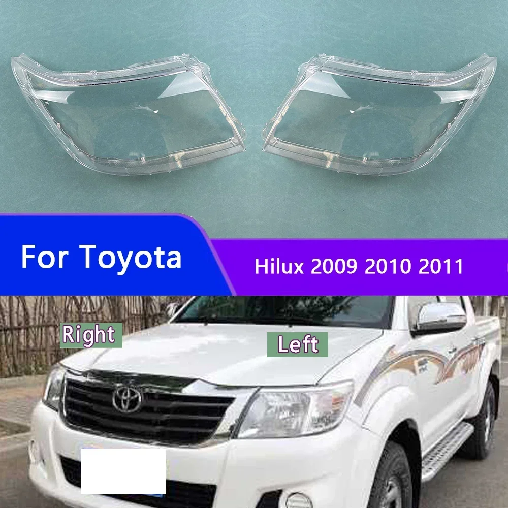 

For Toyota Hilux 2009 2010 2011 Headlamp Transparent Cover Lamp Shade Headlight Shell Lens Plexiglass Replace Original Lampshade