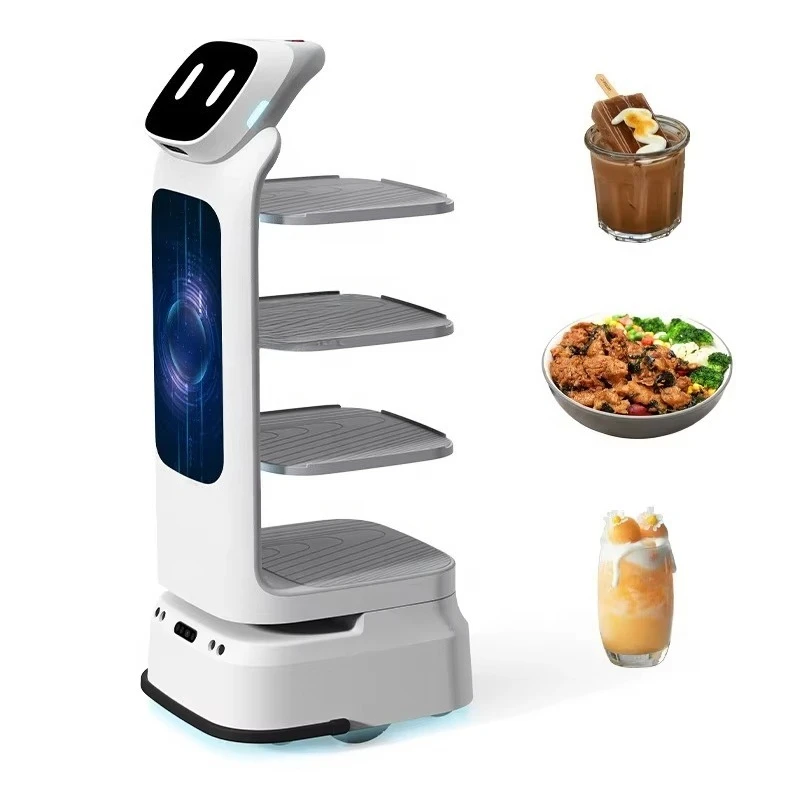 Commercial Autonomous Food Delivery Robot Smart Waiter Robot For Restaurant Serving & Reception