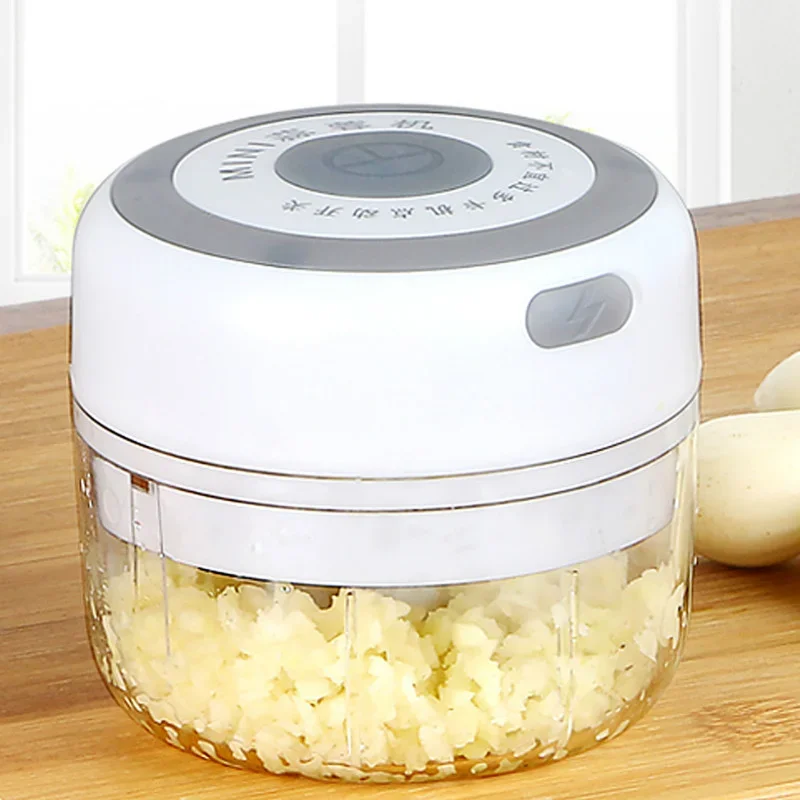 100ML Mini Garlic Grinder Electric Garlic Chopper Cordless Food Fruit Vegetable Blender Kitchen Gadgets USB Rechargeable