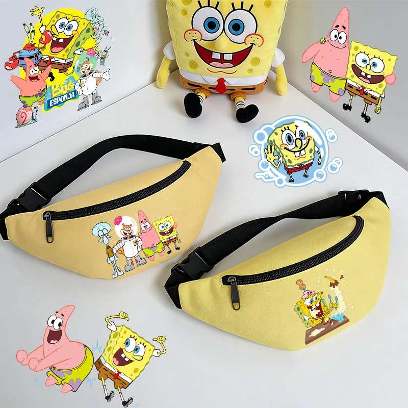 

Cute SpongeBobs Belt Pouch for Woman Girl Boys Movie Anime Cartoon Waist Bag Runn Casual Sports Zipper Phone Packet Outdoor Case