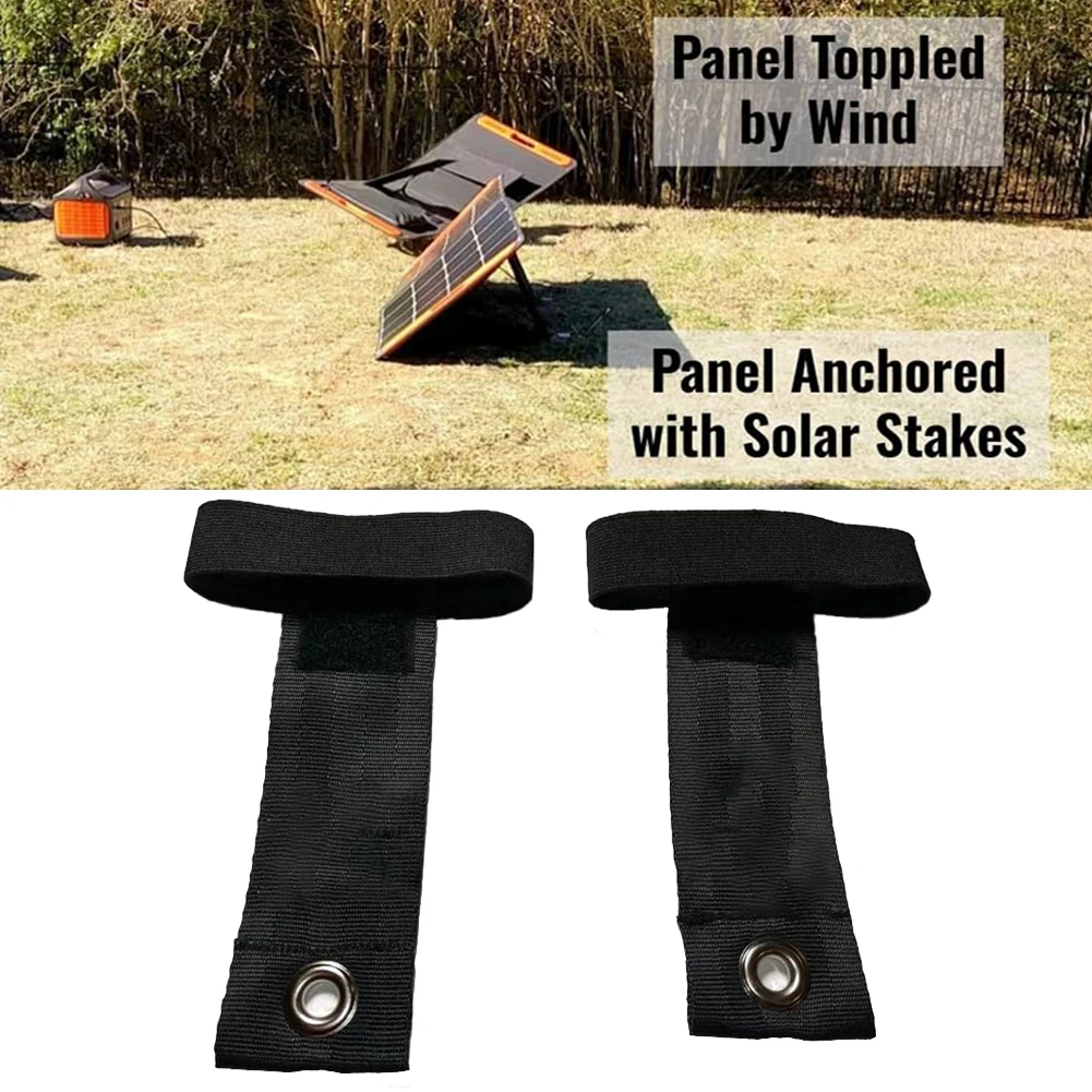 

2pcs Polypropylene Webbing Solar Stakes - Anchor Portable Solar Panels With Seamless Add-on Outdoor Lighting