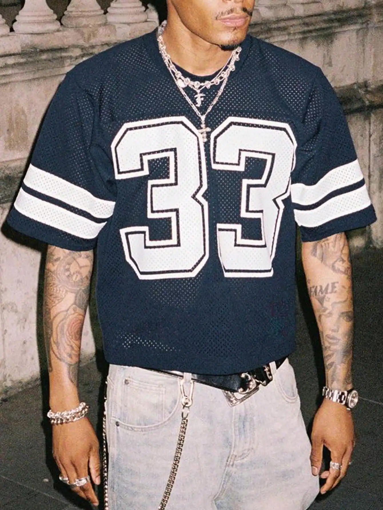 

Мужская футболка с цифровым принтом, сетчатая, с круглым вырезом, коротким рукавом, для летнего уличного стиля