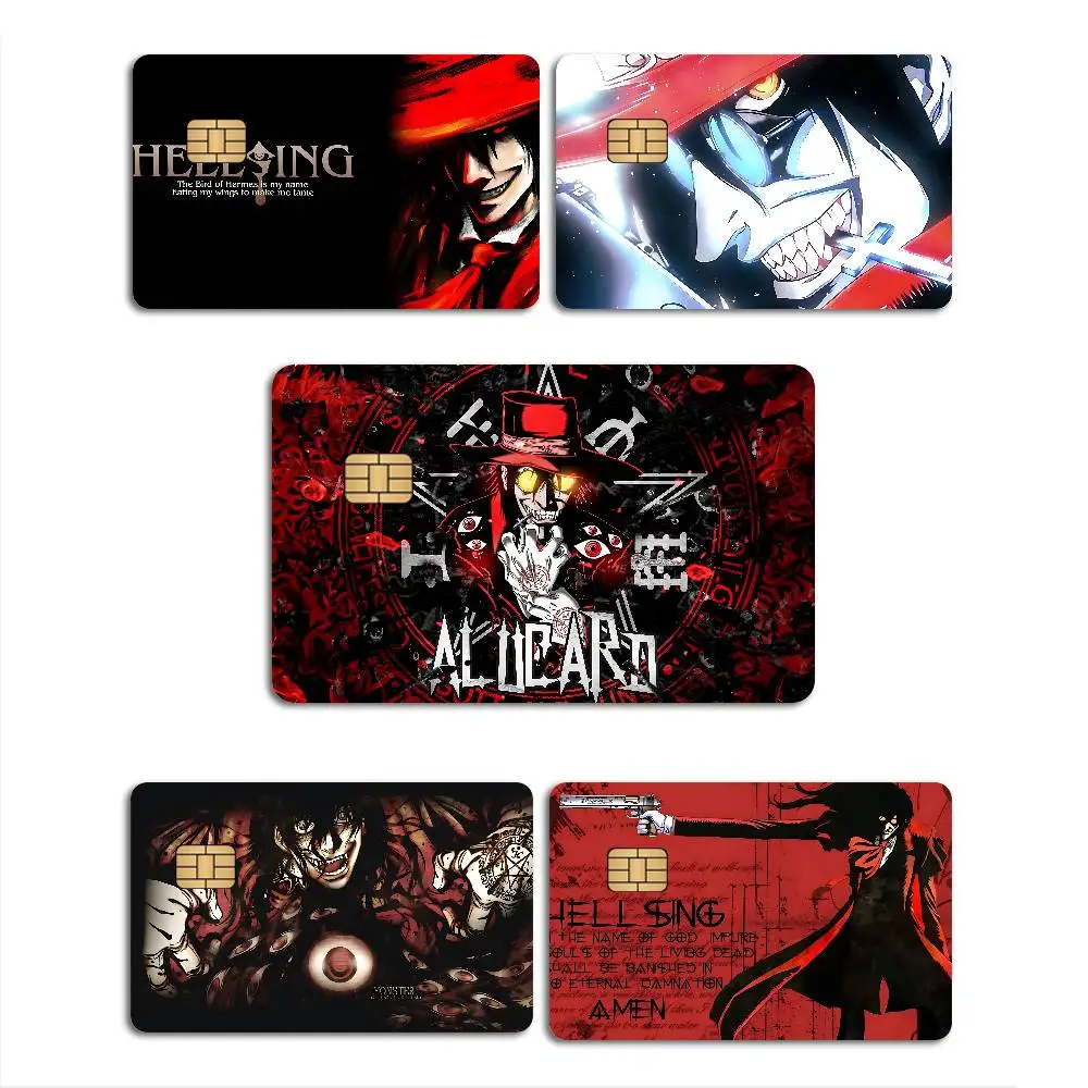 Horror Anime H-Hellsing Anime Spend or Save Funny Shell On Off Ultra Thin No Fade Sticker Skin Cover Film for Debit Credit Card
