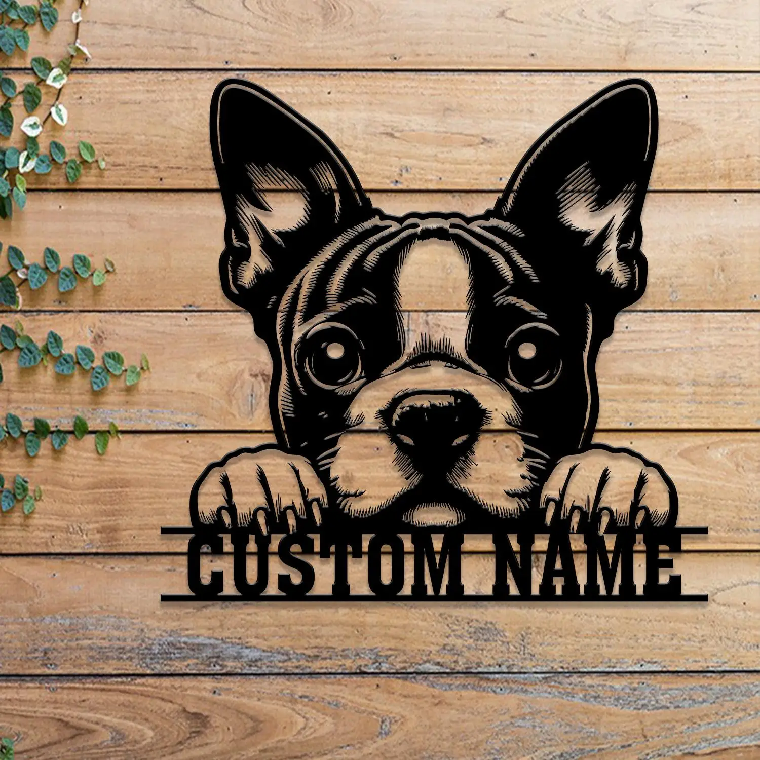 

Custom Metal Boston Terrier SignFamily Name Gift for Dog Lovers Dog Monogram Sign Dog Mom Gifts