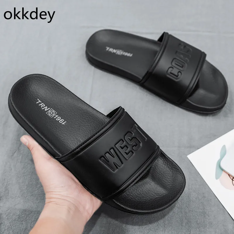 Summer Men Slippers Indoor Home Slides Trendy All-match Comfortable Outdoor Beach Non-slip Wear-Resistant Slippers for Men Shoes