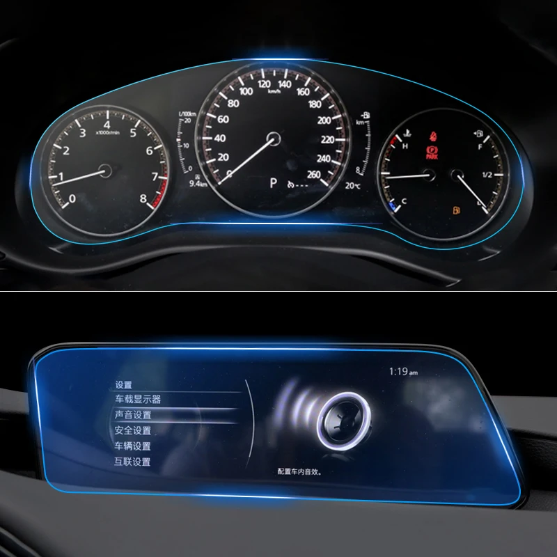 

8.8Inch For Mazda 3 Axela CX-30 CX30 2019 2020 2022 BP Tempered Glass Car Navigation Screen Dashboard Protector Film Accessories