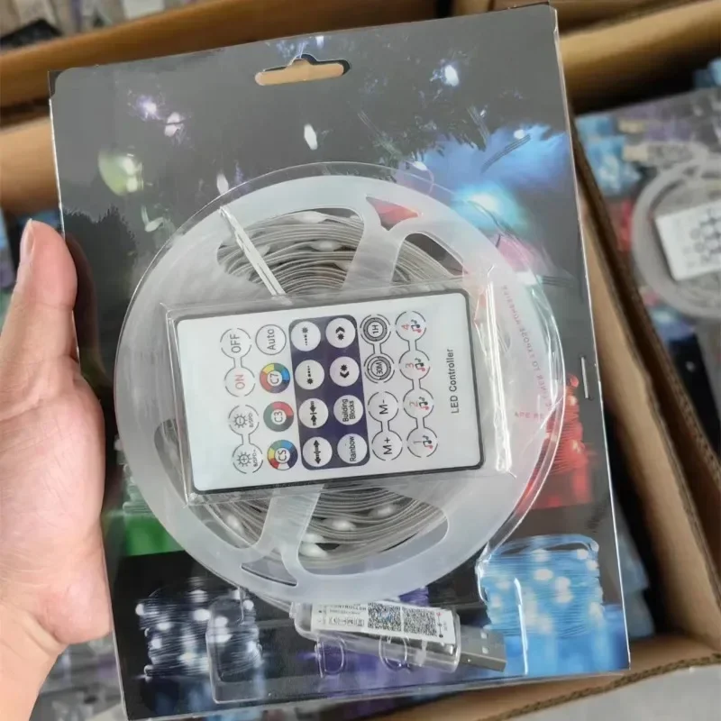 15M RGB Christmas Tree Decoration Light String Outdoor Garden Garland USB Bluetooth APP Fairy Lights Strings Holidays