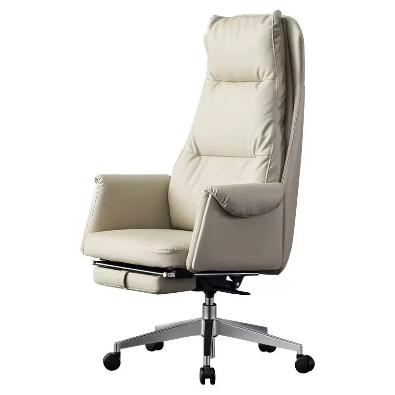 

！@Modern Luxury Chair Leather Office Ergonomic Comfort Chair Swivel Accent Executive Reclining Chair With Foot Rest