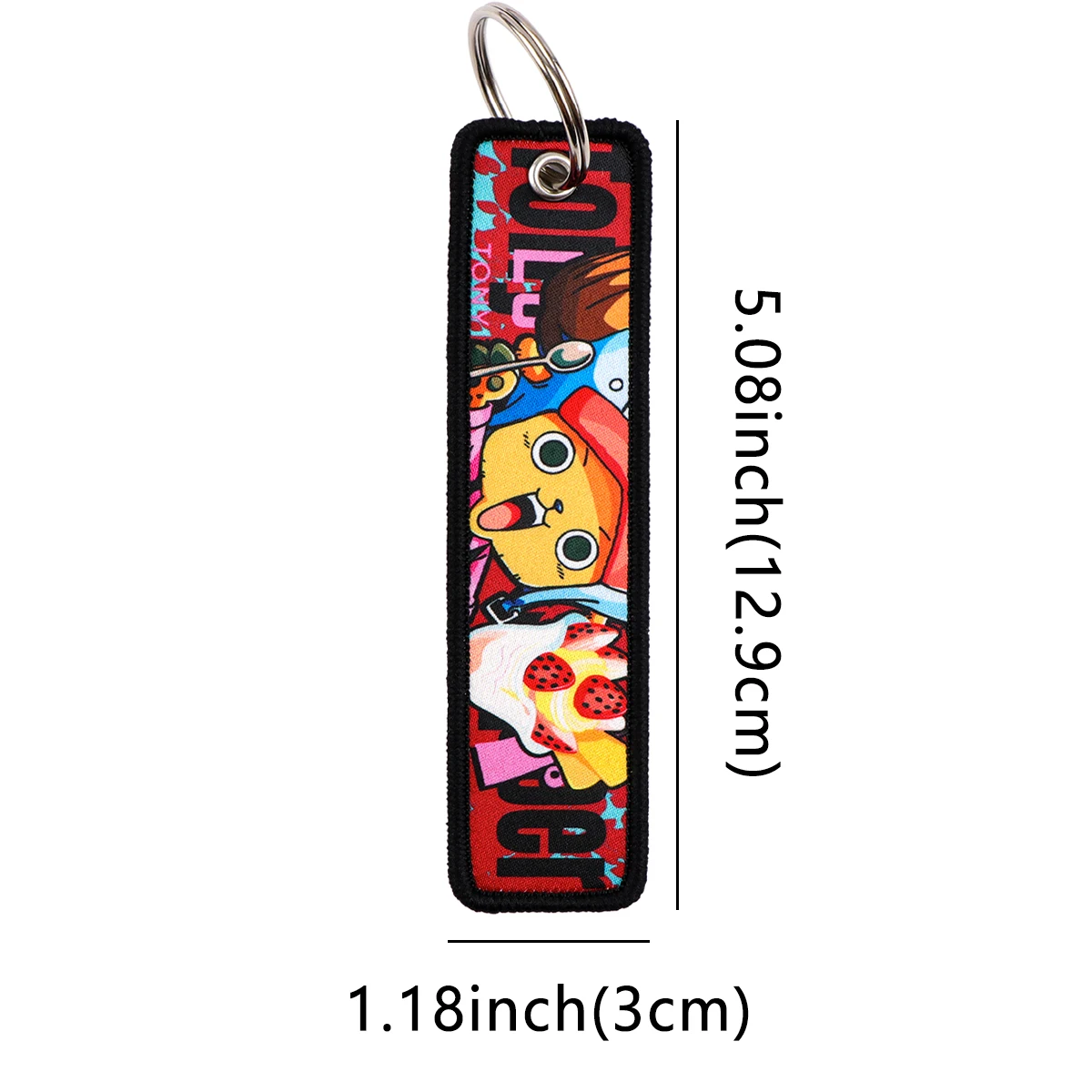 Cool Japanese Anime Men Key Chain for Cars Embroidery Key Fobs Holder Key Tag Key Ring Key Accessories Fans Gifts