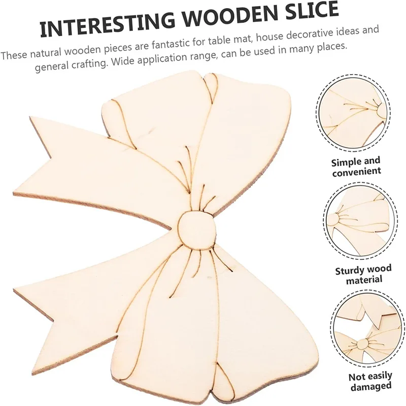 

10 шт. деревянные DIY креативные пустые деревянные кусочки в форме банта незавершенные граффити ручной работы для вечеринки, дня рождения, свадьбы, поделки, подарок, краска