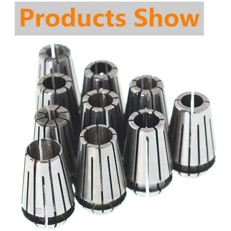 10Pcs Er16 Spring Collet With 1Pcs Motor Shaft 8Mm Extension Rod Holder CNC Milling Tool Engraving Machine 1Mm-10Mm