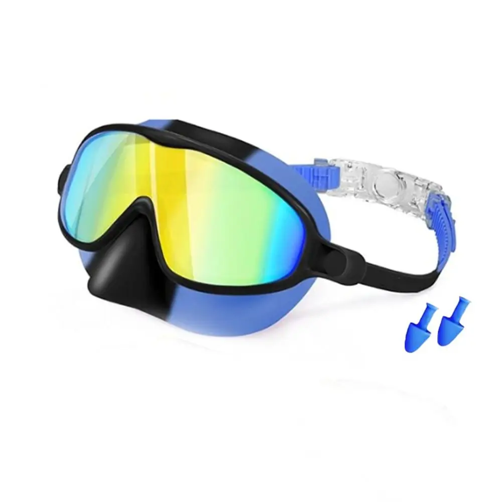 No Leak Wide View Kids Swimming Glasses Nose Cover Anti-Fog Toddlers Diving Glasses Silicone UV400 Swimming Eyewear Aged 3-15 view 5