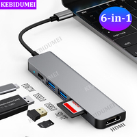 6-IN-1 USB C Docking Station USB 3.0 HUB USB C HUB 4K Type C to HDMI Adapter USB Splitter Adapter OTG For PC Laptop Macbook Pro