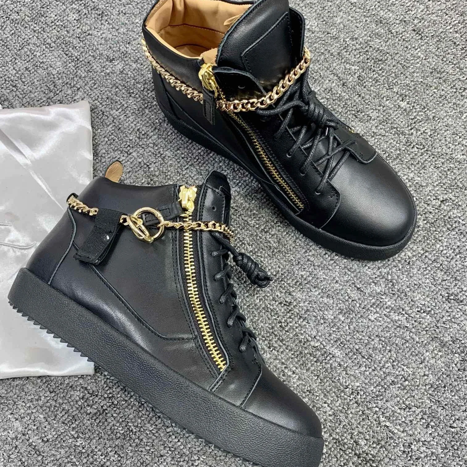 

Top Quality Classic Mens Casual Sneakers Women High-top Real Leather Tennis Luxury Brand Designer Unisex Sports shoes 0285