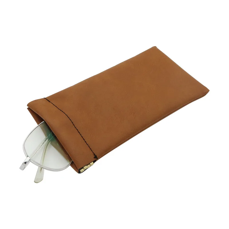 100pcs/lot Blank PU Leather Portable Travel Sunglasses Storage Bag For Laser Engraving Personality Customization DIY