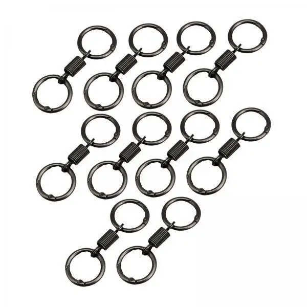 Zinc Alloy Spring Double Ring Keychain Detachable Key Clip DIY Crafts Key Ring for Keychains on Backpack and Bag