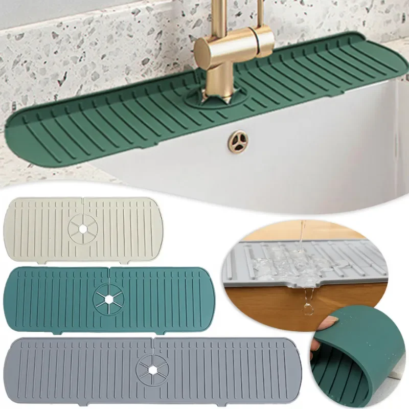 Wasserhahn Saugfähige Matte Silikon Küche Waschbecken Spritzschutz Ablauf Pad Wasser Splash Catcher Matten Arbeitsplatte Schutz Küche Gadgets