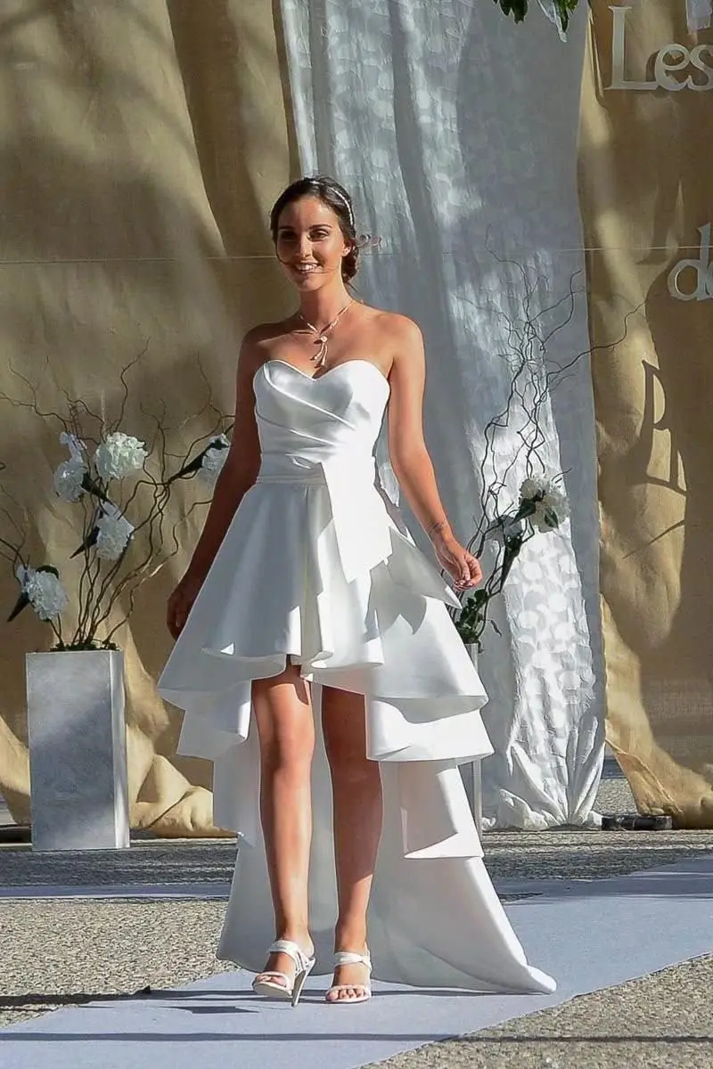 Атласное свадебное платье без бретелек без бретелек Элегантное великолепное пышное платье трапециевидной формы Вечернее платье для танцев Вечернее платье Длинное вечернее платье