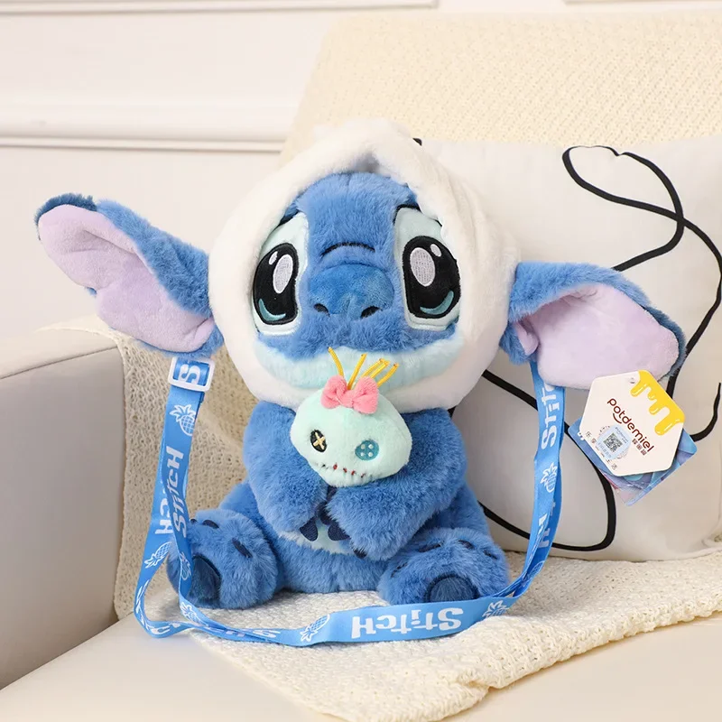 

Горячее аниме Disney Kawaii Stitch, мягкие игрушки, синяя Лило и Стич, плюшевая кукла, сумка, подарок на день рождения для ребенка, игрушка для мальчиков и девочек