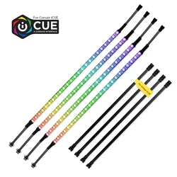 40cm adresowalny cyfrowa taśma LED WS2812b do dekoracji obudowa PC, do iCUE CORSAIR oświetlenie węzeł PRO Commander PRO kanały LED RGB