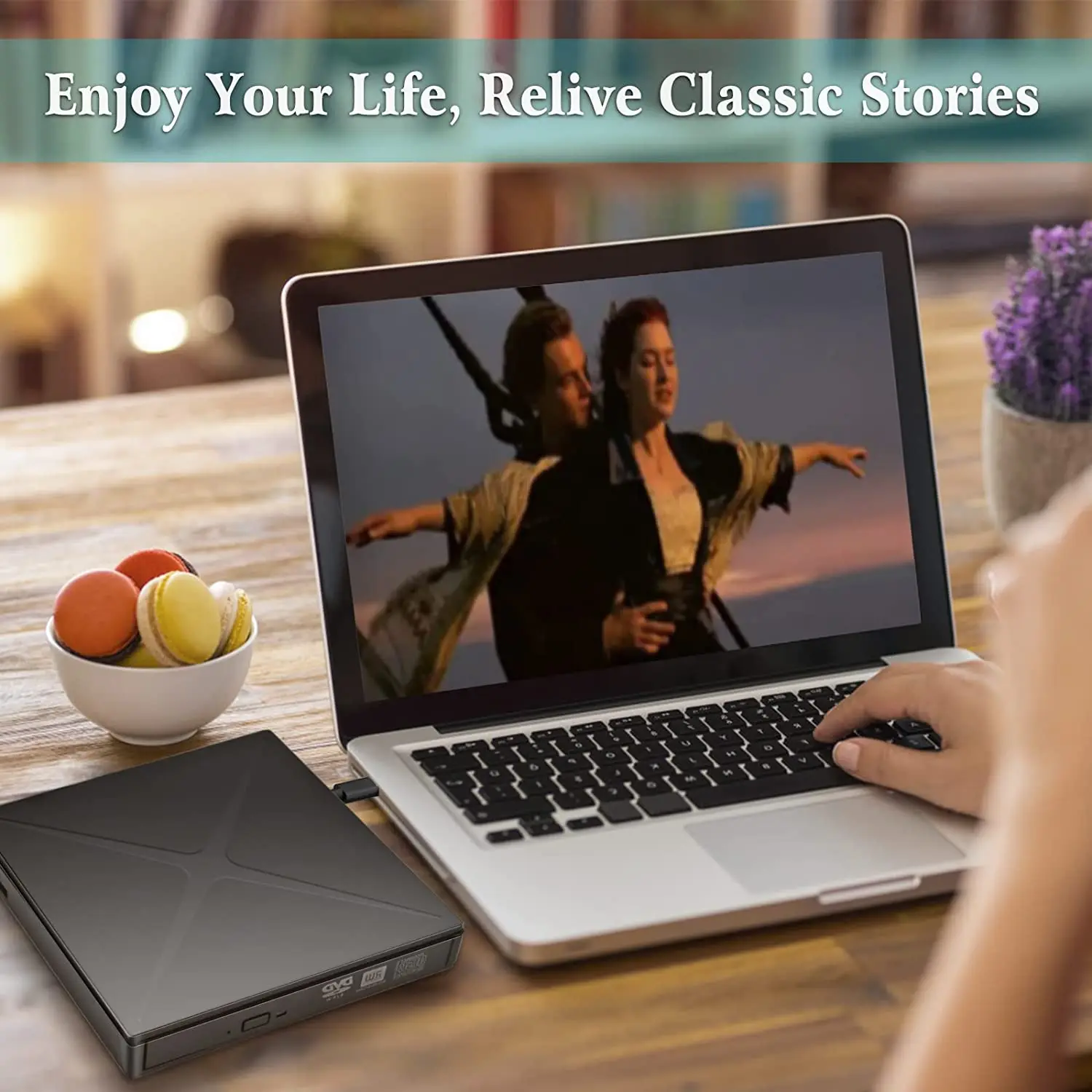 Externo Slim Unidade Óptica para Laptop, DVD RW, Gravador de CD, Queimador de Unidade, Leitor, Unidades Ópticas, Plug and Play, Notebook, USB 3.0