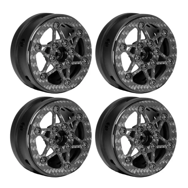

4Pcs Carbon Fiber 1.9Inch Beadlock Wheel Rim Hub For 1/10 RC Crawler Car Axial SCX10 Traxxas TRX4 RC4WD D90 MST VS4-10-Y44A